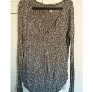 Super soft button top knit henley top